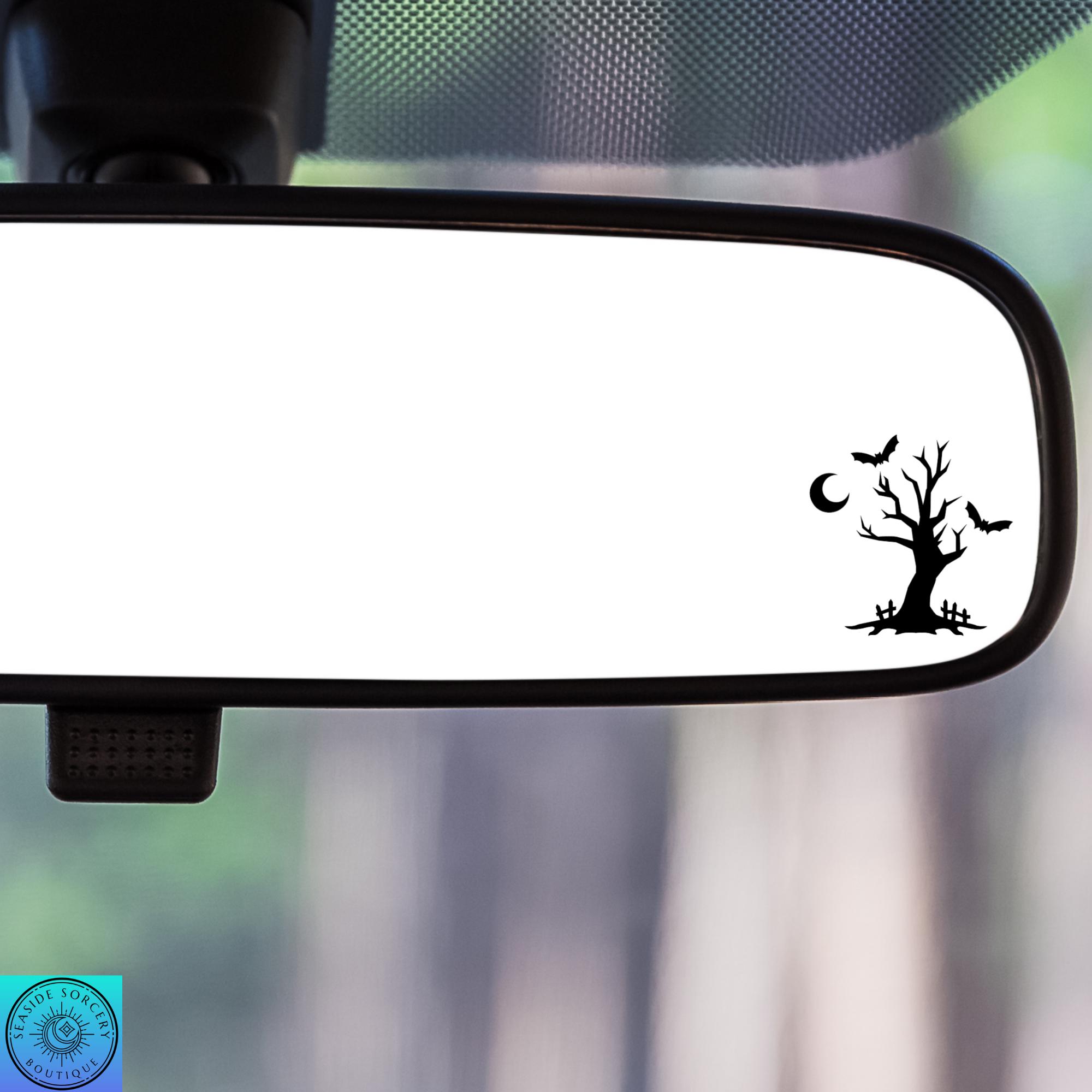 Devious Tree Sticker Spooky Tree Decal, Haunted Tree With Bats, Rearview Mirror Decal, Mini ...