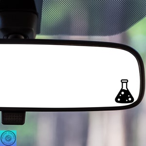 Science Decal, Chemistry Decal, Science Beaker, Car Mirror Decal, Mini Decal, Tiny Decal, Indoor/Outdoor Vinyl, Many Colors, FREE SHIPPING