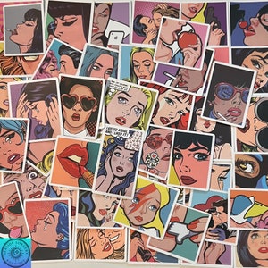 Pop Art Stickers, Comic Strip Inspired, Retro, Random Sticker Pack 10/20/50 Piece, NO REPEATS, Waterproof, Fade Resistant, Free Shipping