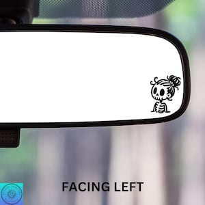 Skeleton Decal, Girl Skeleton, Girl Skull, Rearview Mirror Decal, Mini Decal, Tiny Decal, Indoor/Outdoor Vinyl, Many Colors, FREE SHIPPING