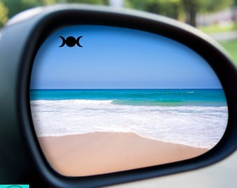 Triple Moon Goddess Decal, Wicca, Pagan, Occult, Car Mirror Decal, Mini Decal, Tiny Decal, Indoor/Outdoor Vinyl, Many Colors, FREE SHIPPING
