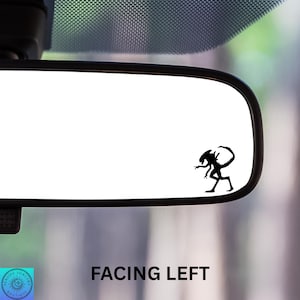 Alien Decal, Xenomorph Decal, Aliens, Rearview Mirror Decal, Mini Decal, Tiny Decal, Indoor/Outdoor Vinyl, Many Colors, Free Shipping
