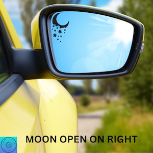 Stars And Moon Decal, Falling Stars And Moon, Rearview Mirror Decal, Car Decal, Indoor/Outdoor Vinyl, Mini Decal, Many Colors, Free Shipping