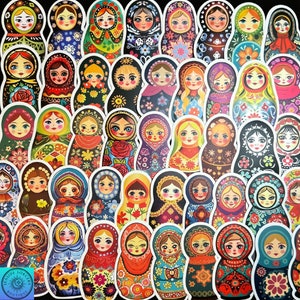 Russian Nesting Doll Stickers, The Matryoshka, Random Sticker Packs 10/20/50 Piece, NO REPEATS, Waterproof, Fade Resistant, Free Shipping