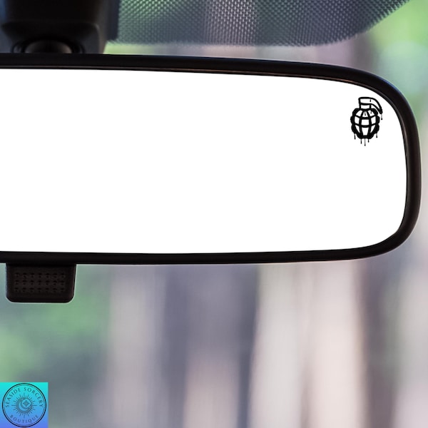 Grenade Decal, Explosives, Graffiti Art, Spray Paint, Rearview Mirror Decal, Mini Decal, Indoor/Outdoor Vinyl, Many Colors, FREE SHIPPING