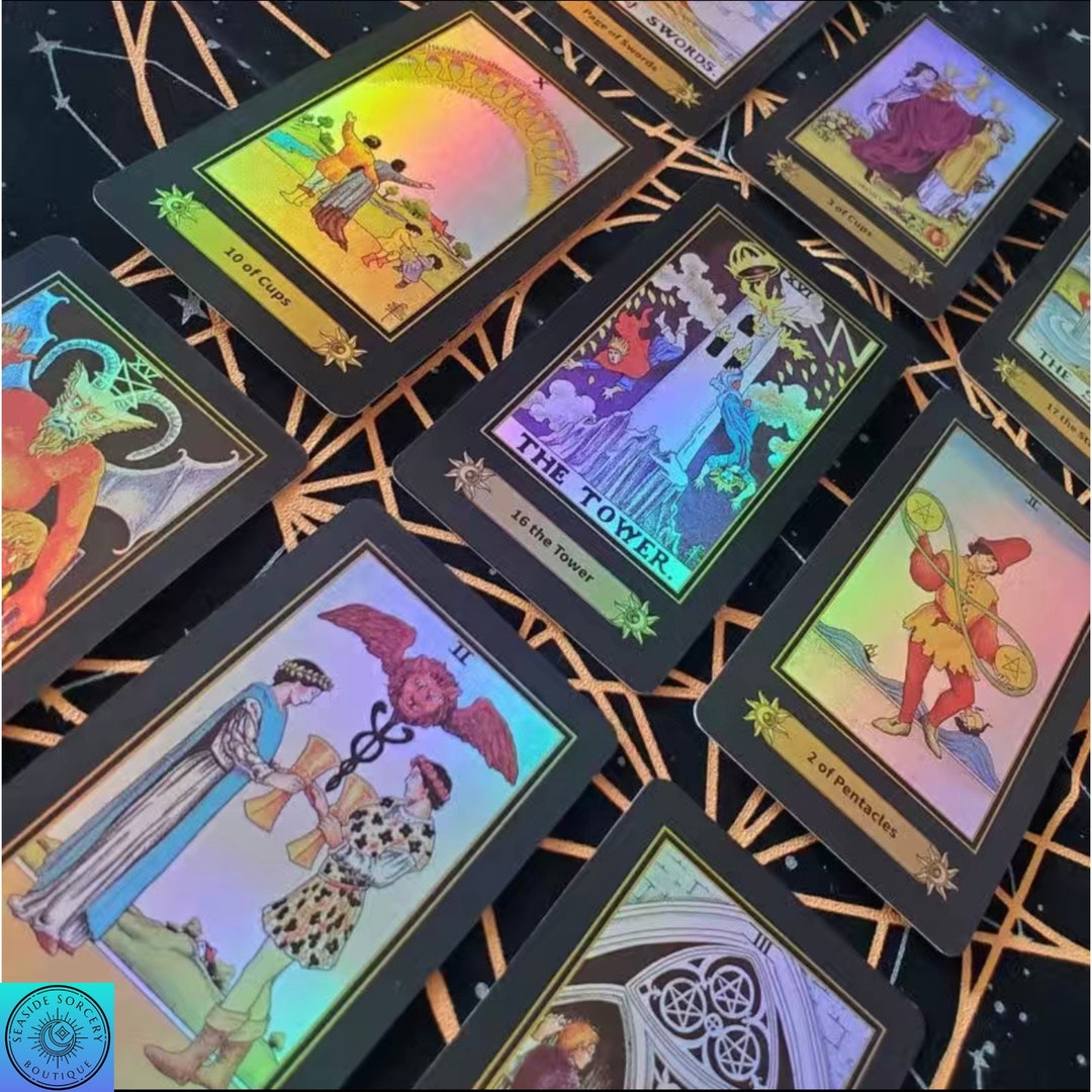 Holographic Tarot Cards Beginner Tarot Decks Tarocchini Etsy