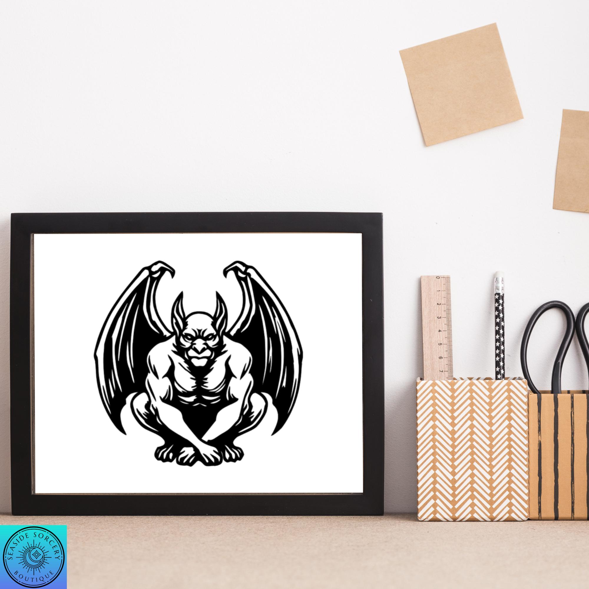 Gargoyle Decal, Gothic Gargoyle, Guardian, Mythology, Car Decal