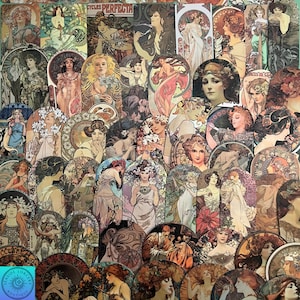 Art Nouveau Stickers, Mucha, Fine Art, Romantic, Random Sticker Packs 10/20/50 Piece, NO REPEATS, Waterproof, Fade Resistant, Free Shipping