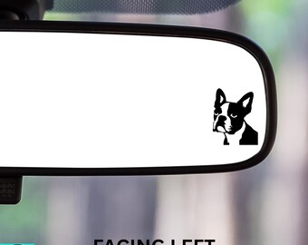 Sticker Boston Terrier, sticker chien, sticker rétroviseur, sticker voiture, oeuf de Pâques, vinyle intérieur/extérieur, mini sticker, nombreuses couleurs, livraison gratuite