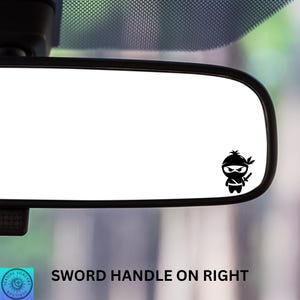 Ninja Decal, Little Ninja, Tiny Ninja, Rearview Mirror Decal, Car Decal, Indoor/Outdoor Vinyl, Mini Decal, Many Colors, Free Shipping