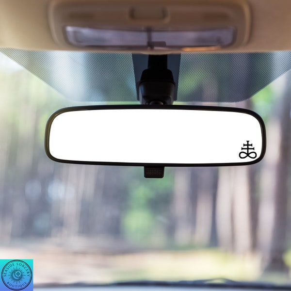 Leviathan Cross Decal, Satans Cross, Occult, Rearview Mirror Decal, Mini Decal, Tiny Decal, Indoor/Outdoor Vinyl, Many Colors, FREE SHIPPING