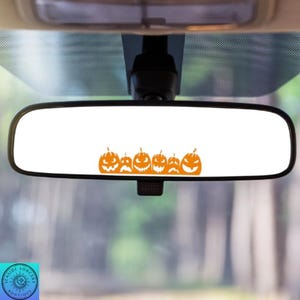 Pumpkin Decal, Jack O Lanterns, Halloween Pumpkins, Rearview Mirror Decal, Mini Decal, Indoor/Outdoor Vinyl, Many Colors, FREE SHIPPING