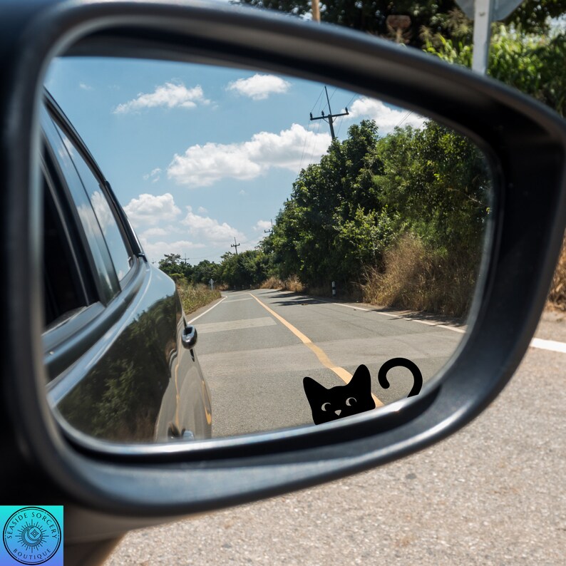 Cat Decal, Mini Cat, Peeking Cat, Rearview Mirror Decal, Car Decal, Easter Egg, Indoor/Outdoor Vinyl, Mini Decal, Many Colors, Free Shipping image 5