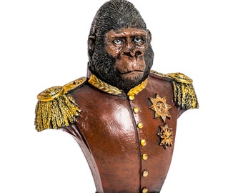 Gorilla Bust Sculpture