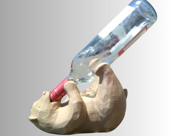 3D printed Bear Wine Bottle Display