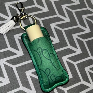 Neoprene lipstick keychain holder