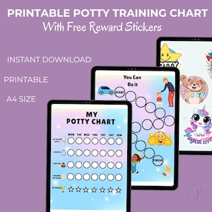 Printable Potty Training Chart, Reward Chart for Kids, Potty Training Guide, Toilet Training Chart, Instant Download, Kids Bathroom Routine
