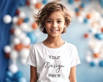 Gildan 5000B Mockup, Kids T-Shirt Mockup, T-Shirt Kid Model Mockup, Summer Spring Fall Winter Mockup Shirt