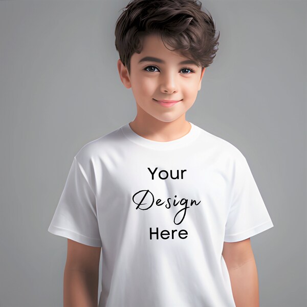 Gildan 5000B Mockup, Kids T-Shirt Mockup, T-Shirt Kid Model Mockup, Summer Spring Fall Winter Mockup Shirt