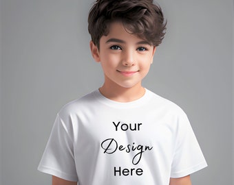 Gildan 5000B Mockup, Kids T-Shirt Mockup, T-Shirt Kid Model Mockup, Summer Spring Fall Winter Mockup Shirt