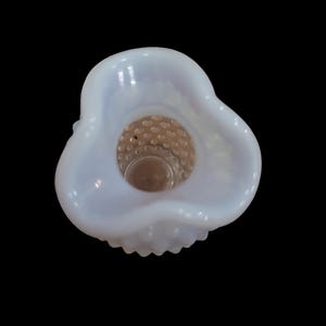 Vintage 1940s Fenton Art Glass White Opalescent Hobnail Mini Vase ...