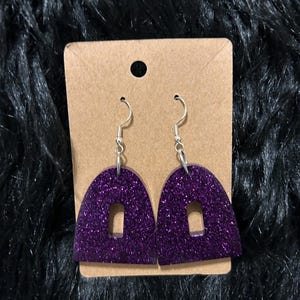Purple Glitter Earrings