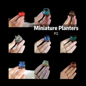 Miniature Handmade Planter, Unique Mini Succulent Flower Pot, Ceramic Mini Planter with Drainage, Extra Small Planter Desktop Art Decor Plan