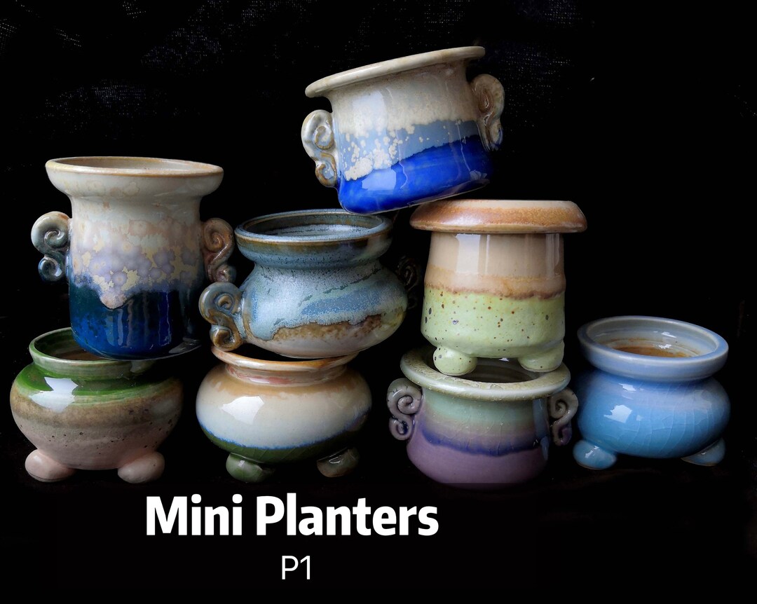 Mini Handmade Planter, Unique Mini Succulent Flower Pot, Ceramic Mini