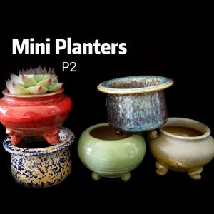 Mini Handmade Planter, Unique Mini Succulent Flower Pot, Ceramic Mini Planter with Drainage, Extra Small Planter, Desktop Art Decor Planter