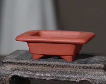 Rectangle Tiny Plant Pots, Mini Handmade Planter, Unique Mini Succulent Flower Pot, Ceramic Mini Planter with Drainage, Extra Small Planter