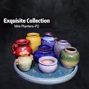 Exquisite Collection Mini Planter, Mini Succulent Flower Pot, Ceramic Mini Planter with Drainage, Small Planter, Handmade Indoor Planter
