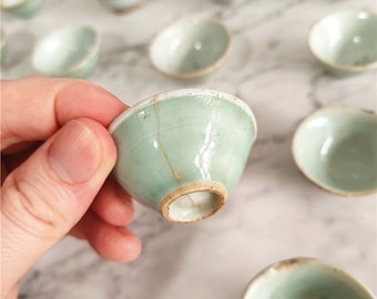 Qing-Dynastie Mini-Teetassen, Vintage-Teetasse-Set, antike Teetasse-Kaffeetasse, antike Geschenke, Vintage-ästhetisches Geschenk, Keramik-Teetasse, Shot Cups