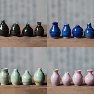 Ceramic miniature vase, tiny vase, dollhouse vase, mini vase, dollhouse furniture, handmade vase miniature (no bottom hole)