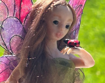 Ooak fairy art doll handmade pixie doll figurine polymer clay fae great Mother’s Day gift idea