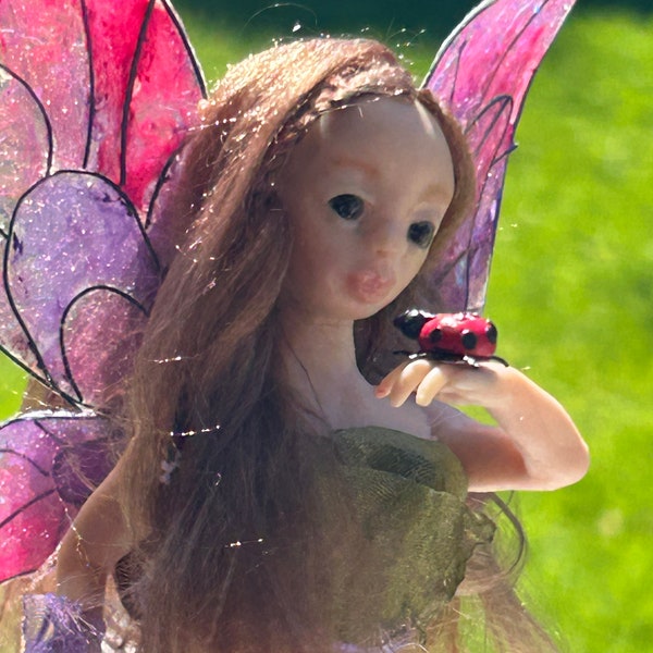 Ooak fairy art doll handmade pixie doll figurine polymer clay fae great Mother’s Day gift idea