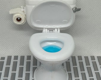 Dollhouse toilet with opening seat 1:12 scale