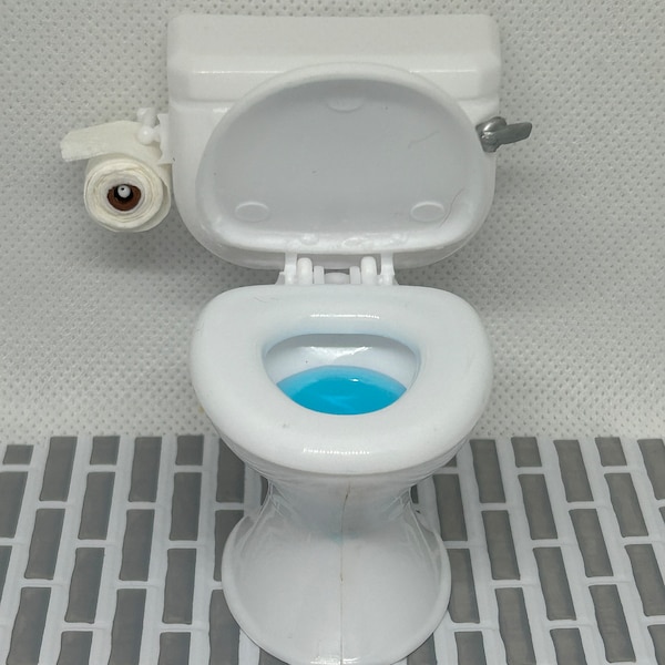 Dollhouse toilet with opening seat 1:12 scale