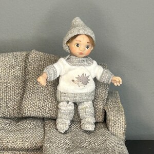 Miniature Doll house doll 1.12th baby/toddler doll -poseable handmade ooak little boy  miniature doll boy