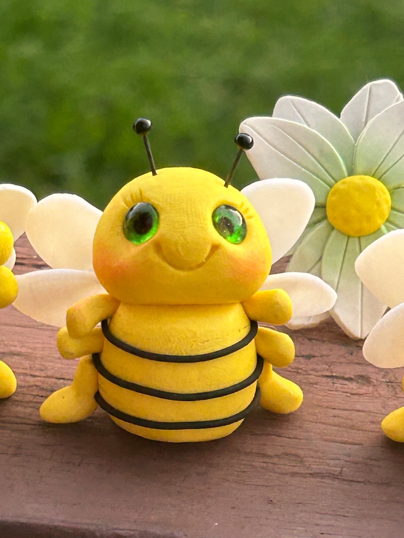 Little Bumble Bees Cute Handmade Little Guys Made With Polymer Etsy
