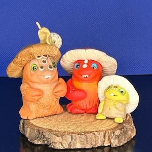 Weird Mushroom sculpture Handmade figurines ooak