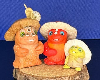 Schräge Pilzskulptur Handgemachte Figuren ooak
