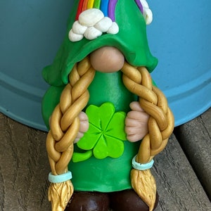 Zwerglein 4 Kleeblatt St. Patricks day grün, Regenbogen handgemacht 15 cm hoch
