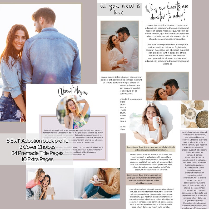 Modern Adoption Profile Book Template, Modern and Customizable Adoption ...
