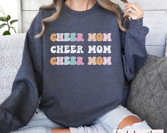 Retro Cheer Mom Mama Sweatshirt, Cheer Mom Birthday, Cheer Mom Mama Crewneck Sweatshirt, Shirt for Cheer Mom, Mothers Day Gift for Cheer Mom