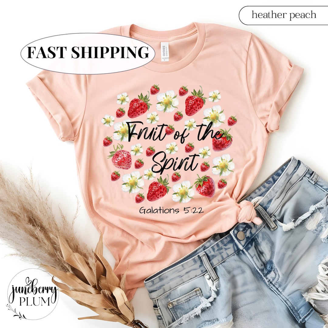 Fruit of the Spirit Bible Verse Crewneck, Summer Fruit Scripture Shirt ...