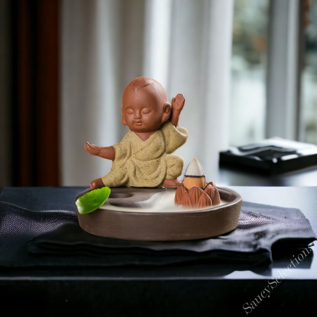 Monk Incense Burner Monk Statue Incense Cone Holder Quirky Etsy