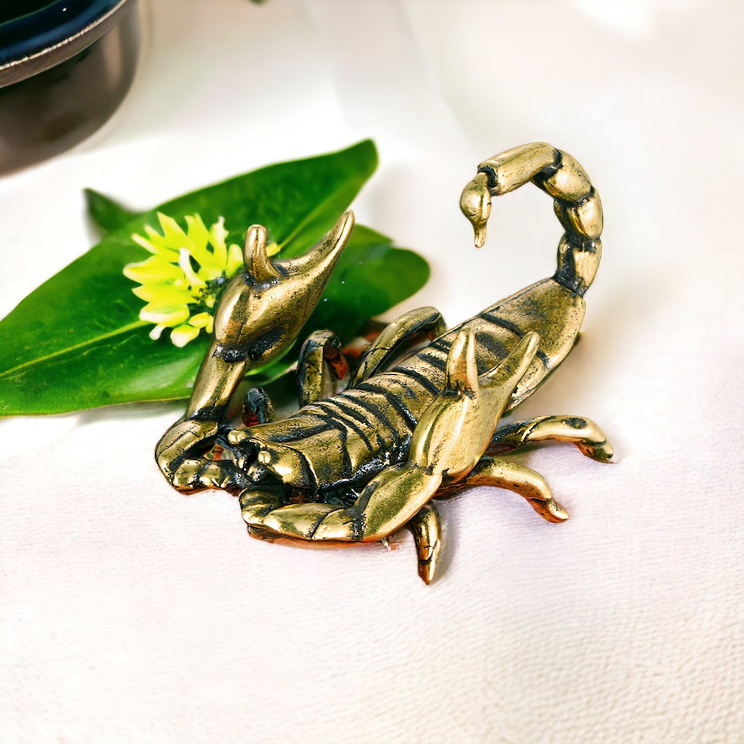 Scorpion Pen Holder Brass Ornament Scorpion Statue Creative Etsy