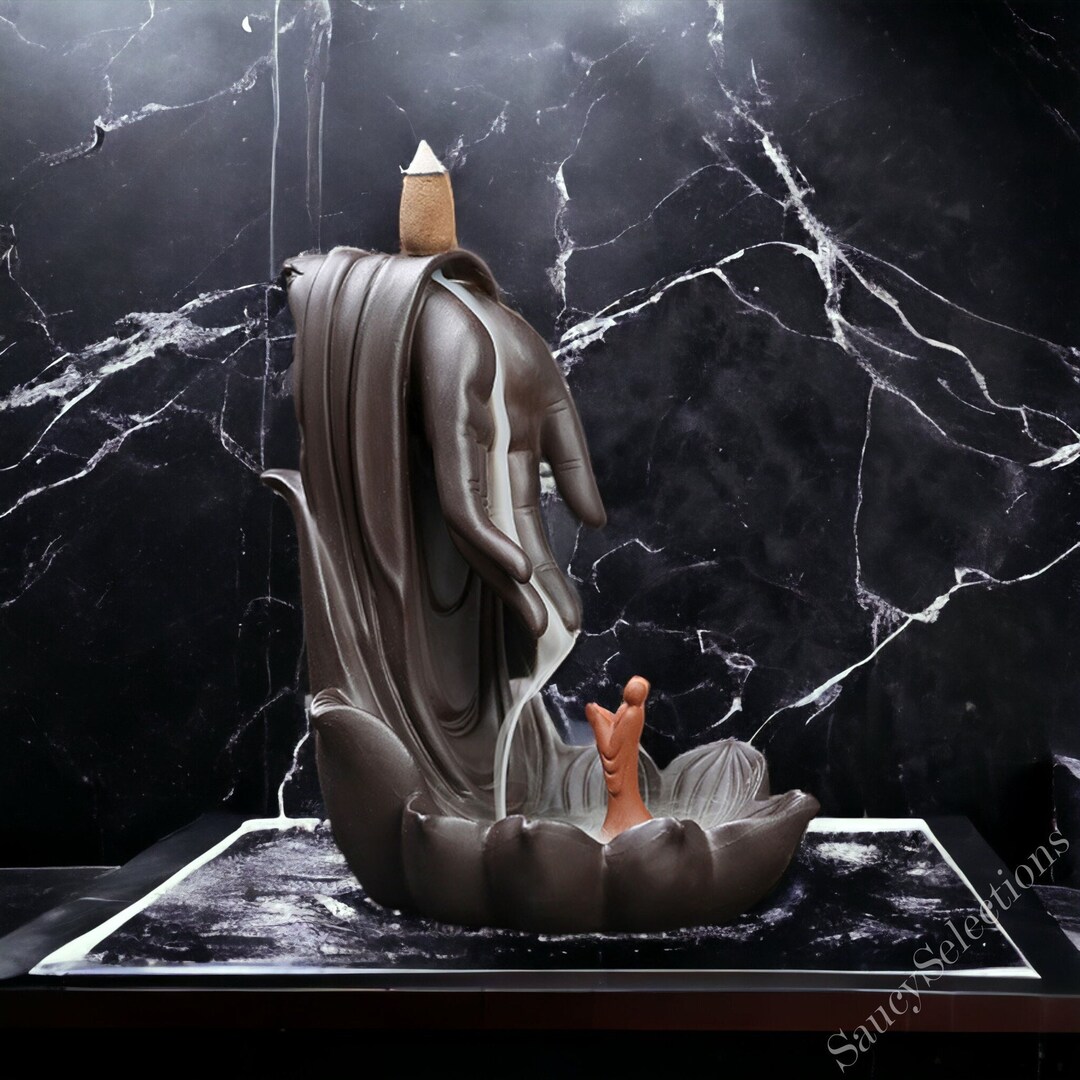 Buddha Backflow Incense Burner, Buddha Statue Incense Cone Holder