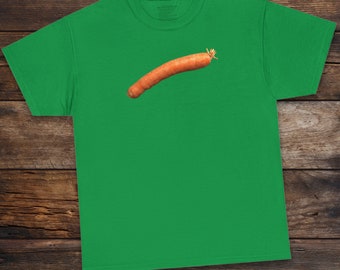 The Unvarnished naked carrot t-shirt • humorous surrealist 100% cotton unisex shirt for the root vegetable or fine art lover