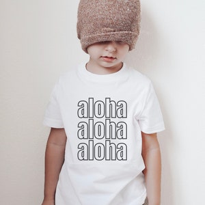 Aloha Kids Heavy Cotton Tee, Beach Shirt, Vacation Tshirt, Youth Sizes XS to XL, Hawaiian T-Shirt, Gift for Kids, Boys and Girls, Unisex